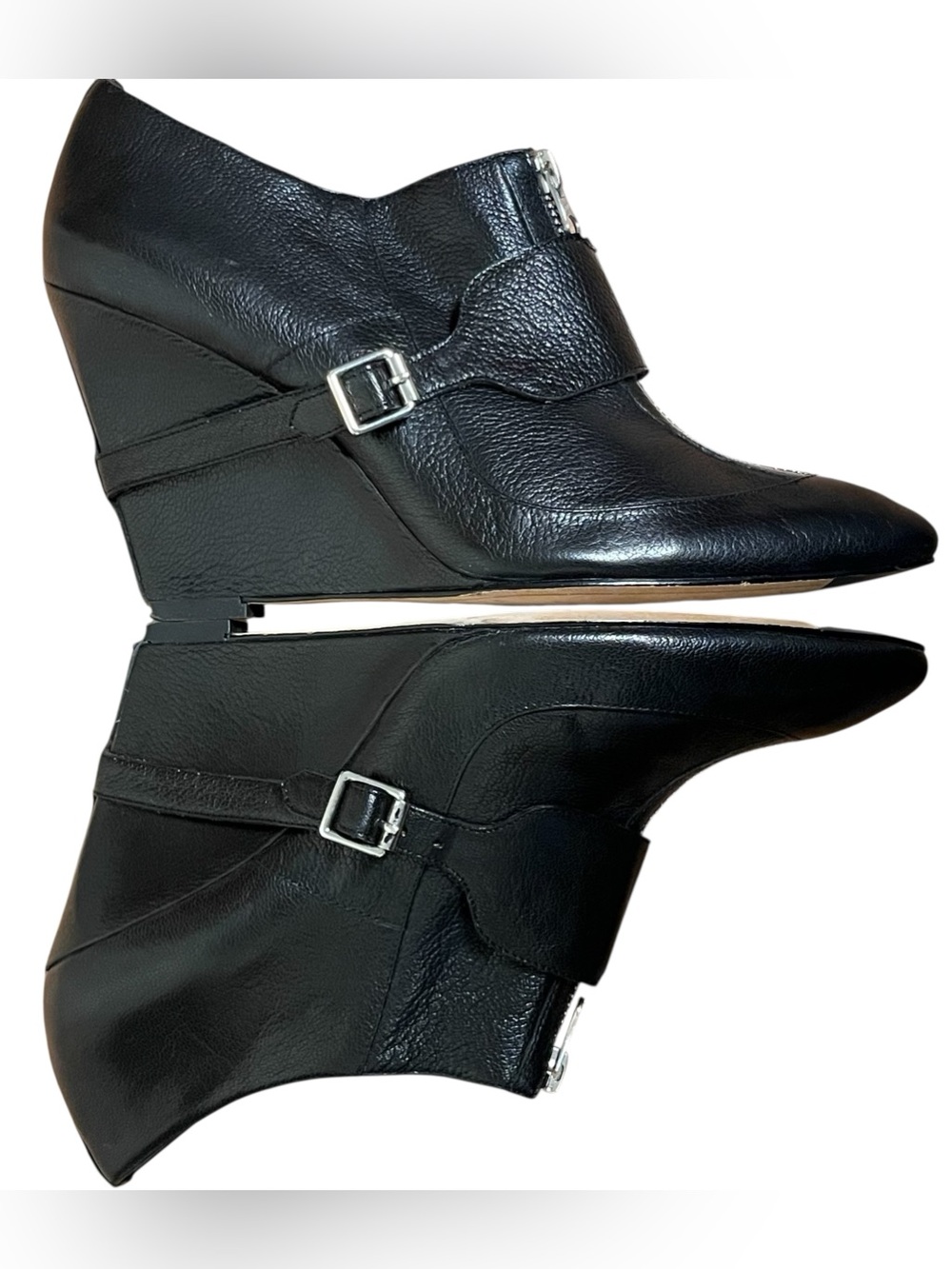Elizabeth and James E Raffa Ankle Leather Booties 4" Heel & Wedge 9 1/2 - Picture 1 of 12